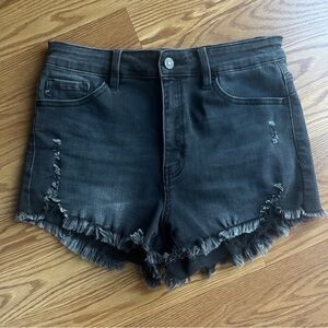 KanCan Distressed Shorts Black Stretchy Size L